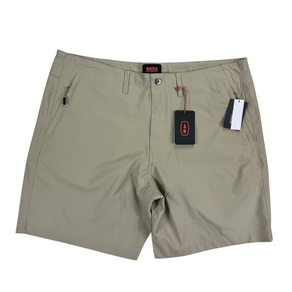 Bass Outdoor Mens Traveler Tech Commuter 8" Shorts Beige 40